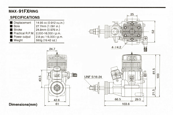 OS MAX-91FX Ring Engine with E-4020 Silencer - Image 10
