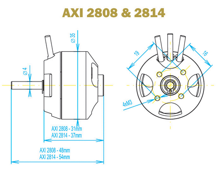 AXI 2808/20 GOLD LINE Brushless Motor - Image 3